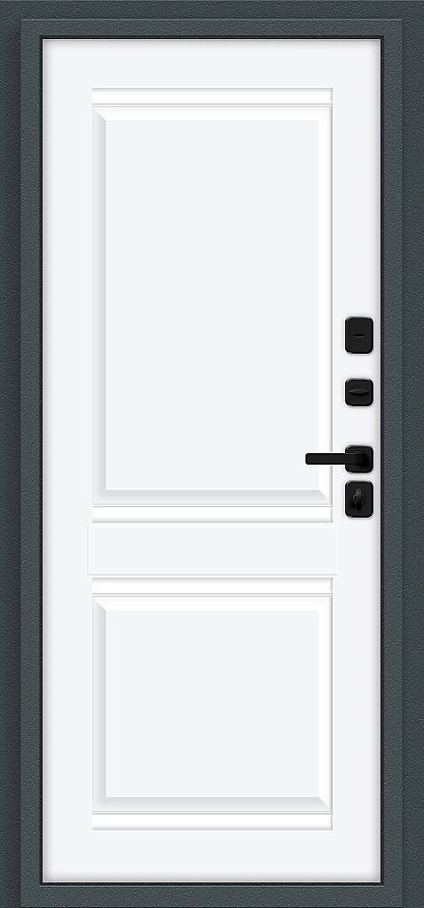 Входная дверь Thermo Некст МФ/SBlack Старк антрацит/White Silk BR6218