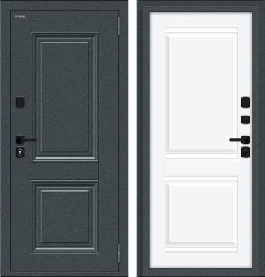 Дверь Браво Thermo Некст МФ/SBlack Старк антрацит/White Silk